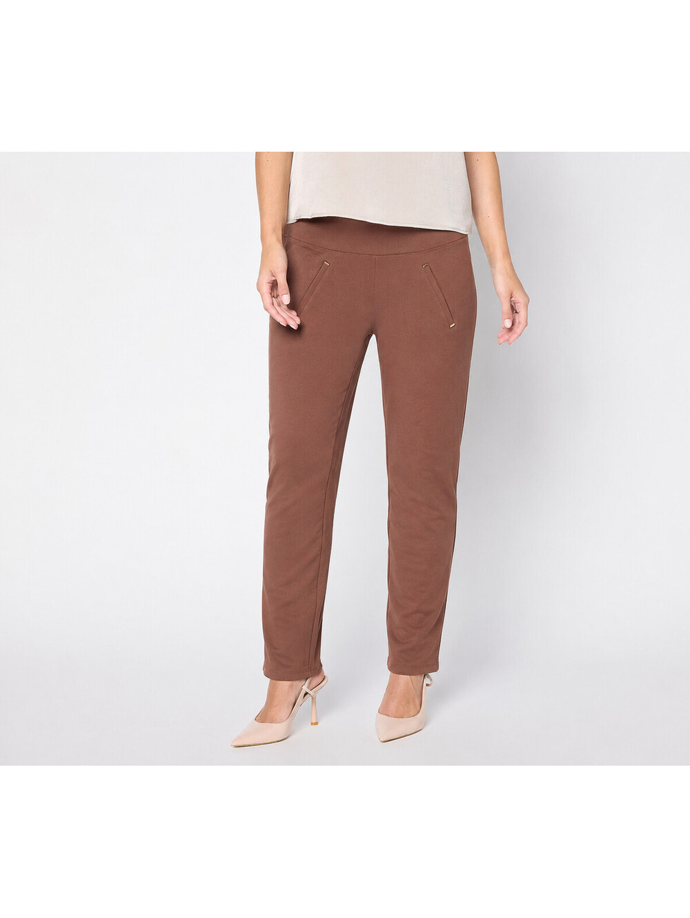 Women with Control Tummy Control 85/14 Petite Straight Leg, Brown Sugar,PXS #6#